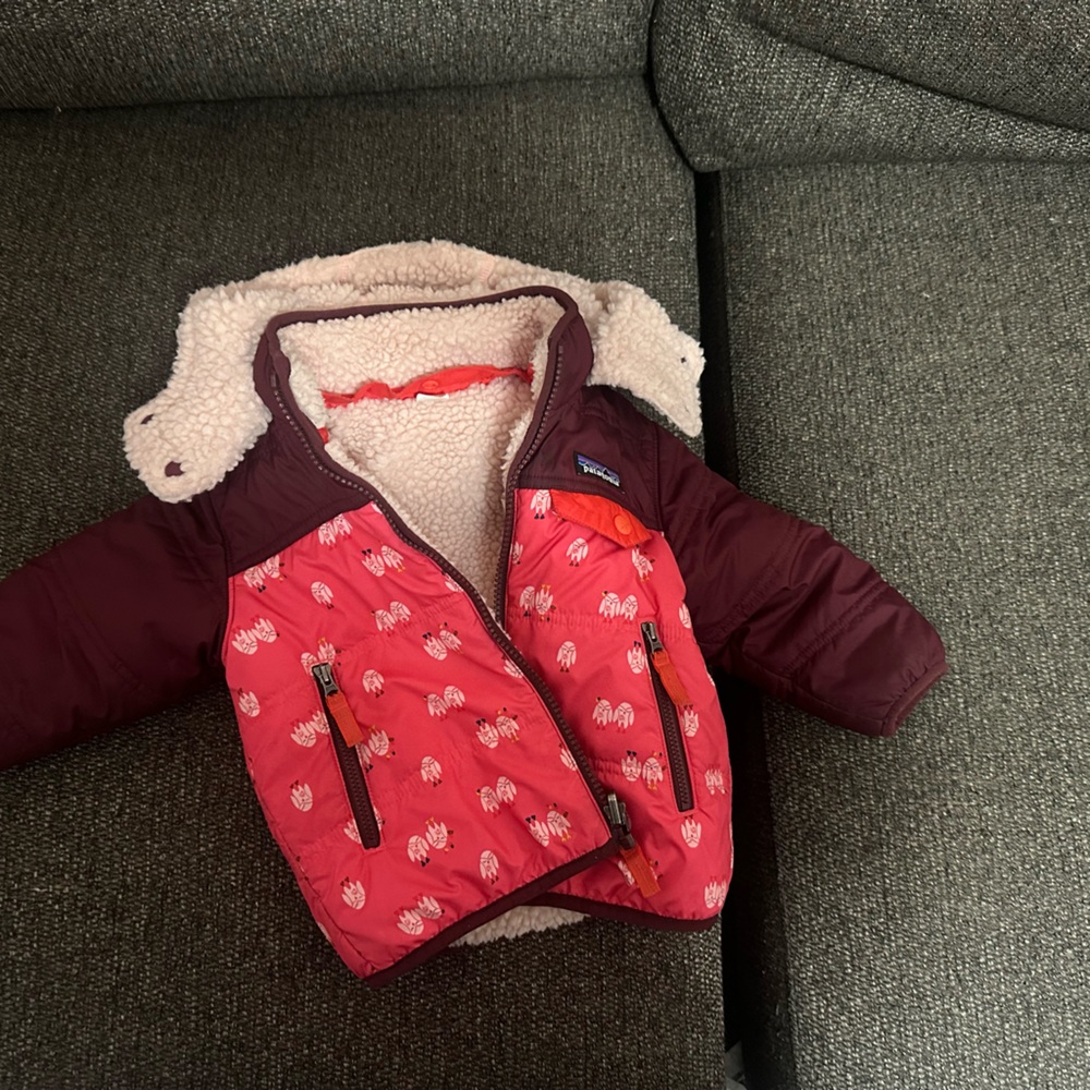 Patagonia Reversible Fleece Lined Tribbles Coat Size 12-18 Mos